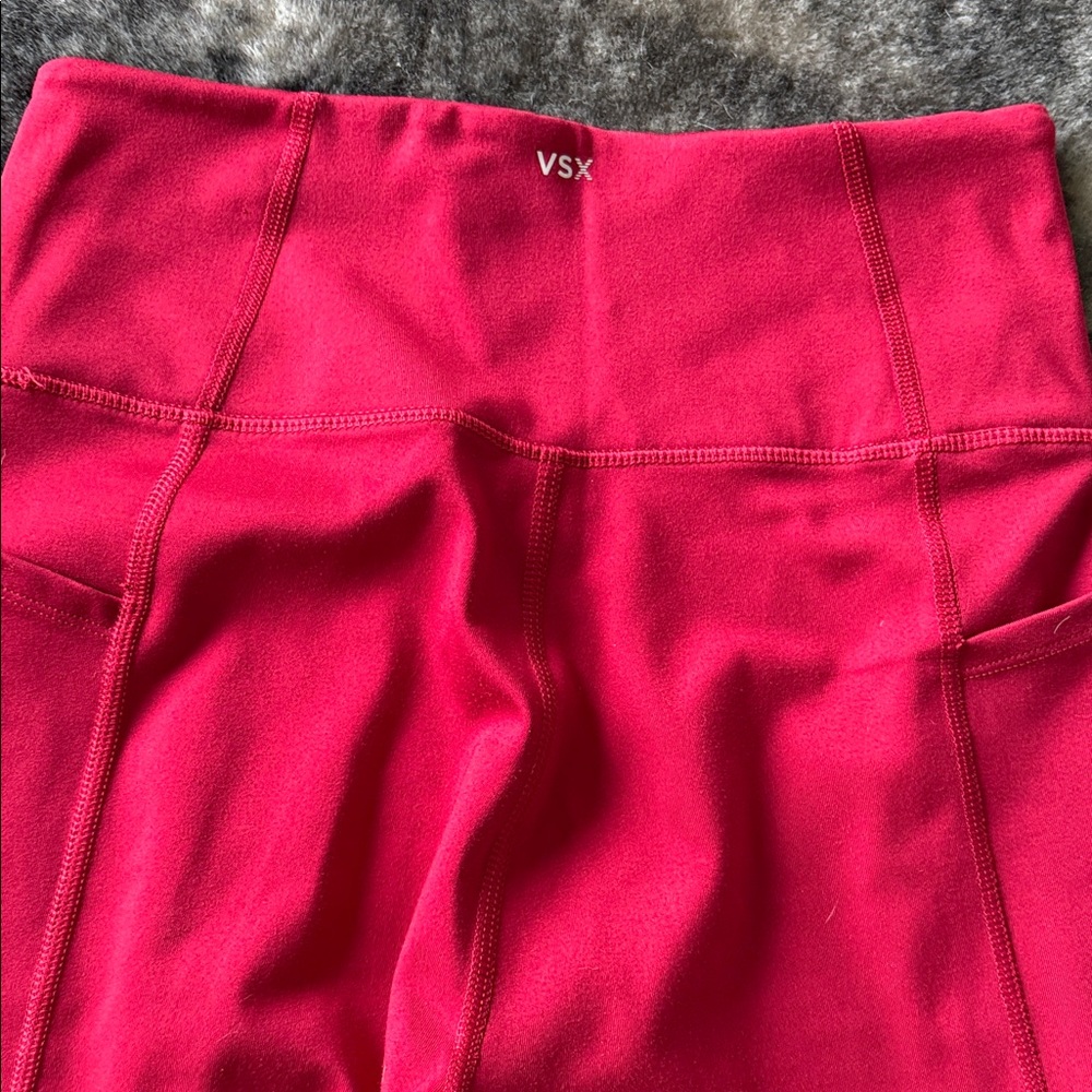 Set of 3 Victoria’s Secret VSX Vibrant Leggings in Red, Pink, and Black - Picture 4 of 9